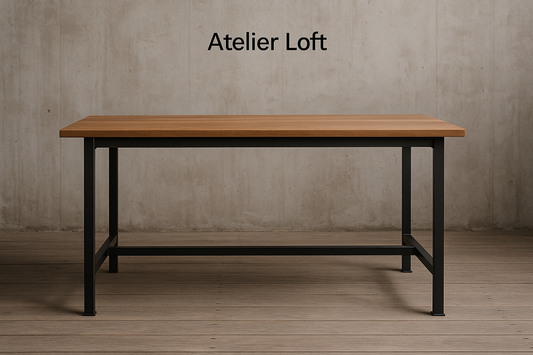 Table Atelier Loft — âme industrielle, lignes épurées